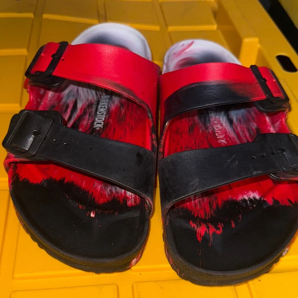 Birkenstock Stylish Red and Black Kids Sandals